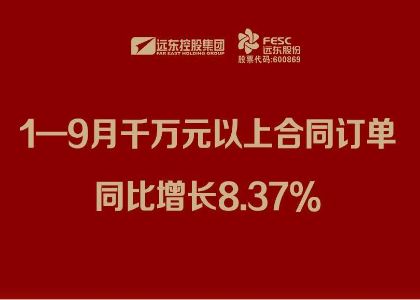 远东股份：1—9月千万元以上合同订单同比增...